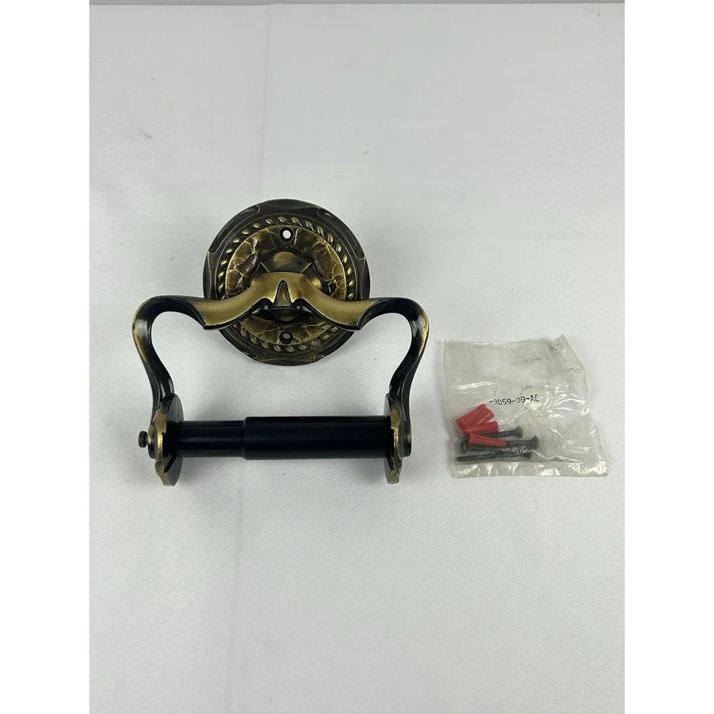 Vintage Amerock Carriage House Toilet Paper Holder English Brass w/ Screws New